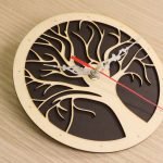 Laser cutting tree clock