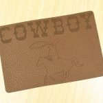 laser engraved faux leather