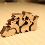 sculpfun s9 laser cut rabbit puzzle from 10mm thick Paulownia wood