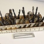 Laser Cut drill bit box with cnc milled drill bit sorting gauge