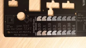 atomstack a5 m50 pro anodized aluminium engraving test patten