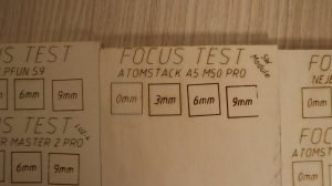 atomstack a5 m50 pro focus distance test