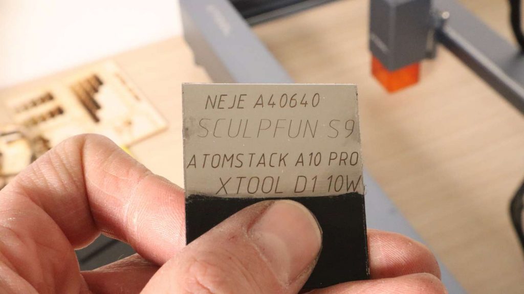 xtool D1 stainless steel engraving vs Sculpfun, Atomstack and Neje