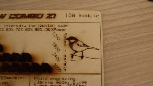 Comgrow Comgo Z1 plywood vector engraving test