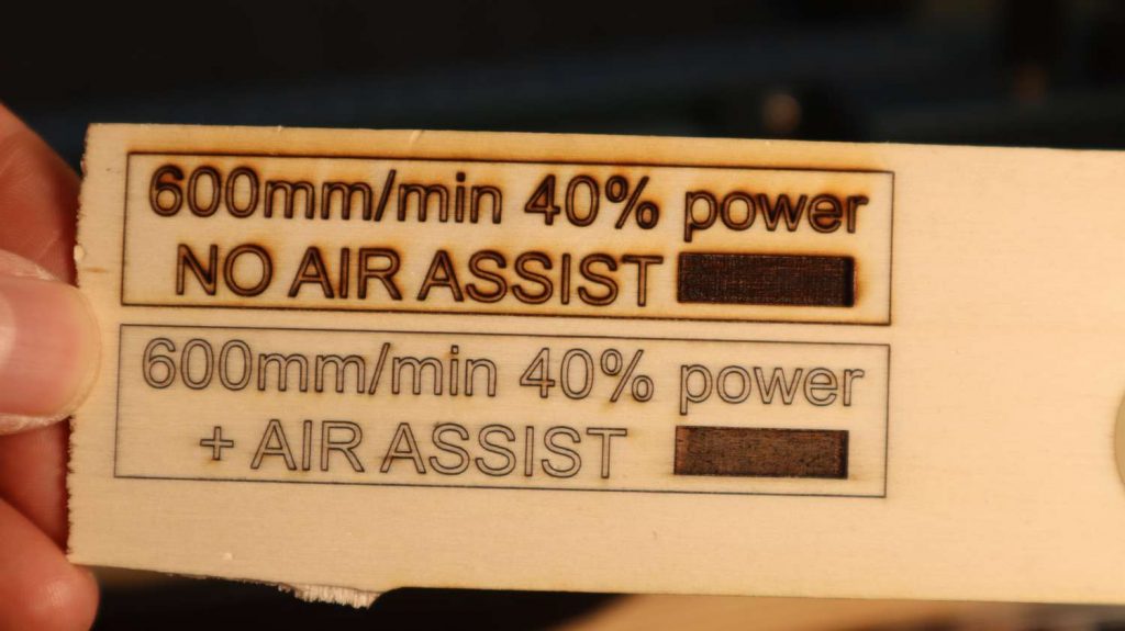 air assist vs. no air assist for laser engraving