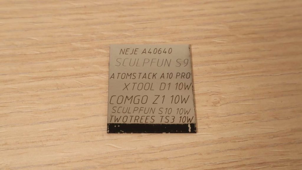 Twotrees TS3 stainless steel engraving