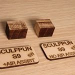 Sculpfun S9 laser engraver cutting results of thick Paluownia with and without air assist.