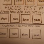 Atomstack A20 X20 Pro vs Sculpfun 30 Pro Max focus distance test