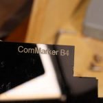 ComMarker B4 white engraving on black acrylic