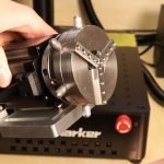 ComMarker B4 focusing three red dots rotary chuck attachment