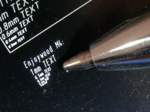 Small text precision test with Enjoywood M4 laser engraver
