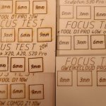 xTool D1 Pro 40W laser module focus distance test compared to other laser engravers like Sculpfun, Atomstack, Twotrees and Comgrow and Gweike Cloud Pro 50W CO2 laser